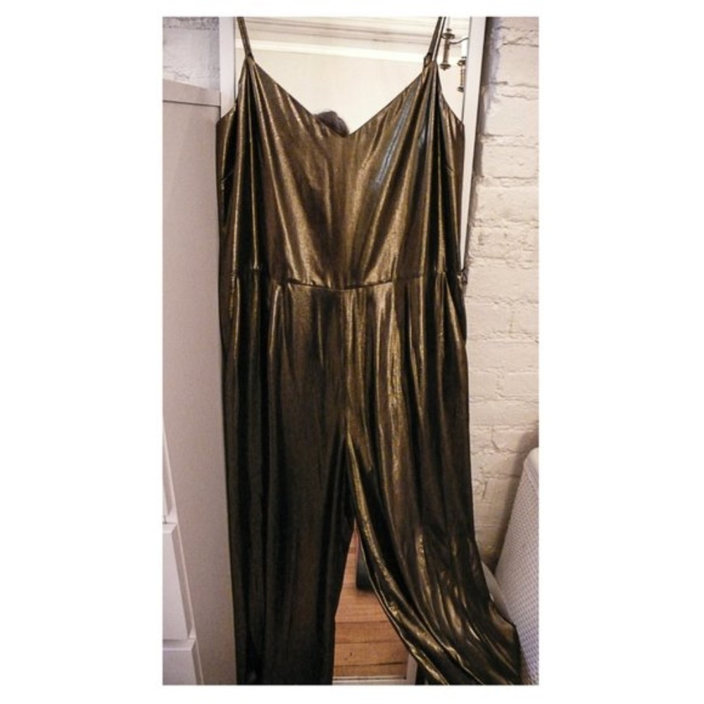 L’Agence Gold Metallic Jumpsuit